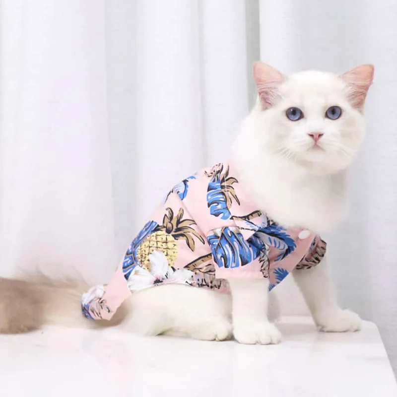 Tee shirt pour chat Hawaï
