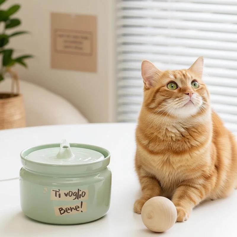 FONTAINE EAU CHAT CERAMIQUE SILENCIEUSE DESIGN - GATO™