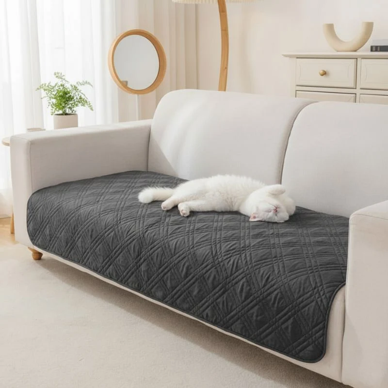Protection canapé chat plaid matelassé - GrifZen