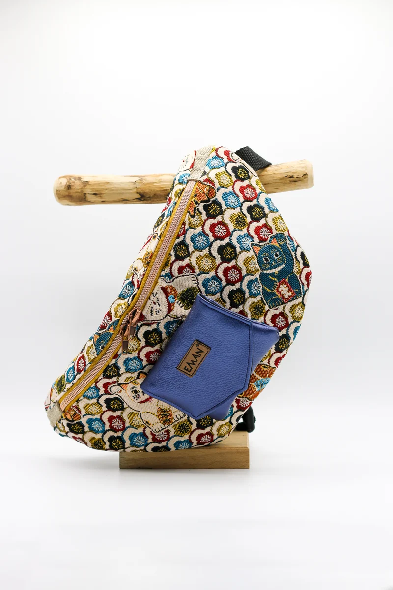 Ensemble Banane Maneki Neko - pochette friandise chien biolina simili cuir