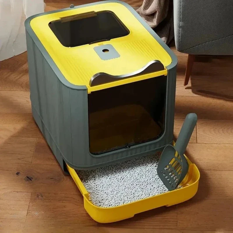 Maison de toilette pliable pour chat - Gain de place et hygiène | FoldCat