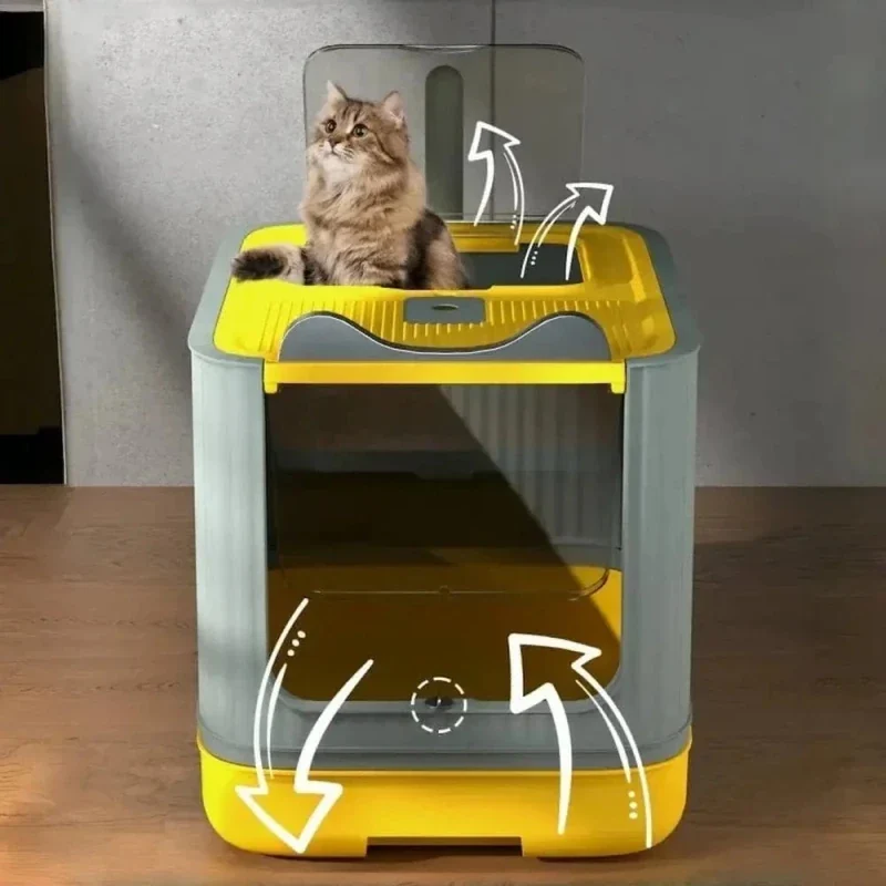 Maison de toilette pliable pour chat - Gain de place et hygiène | FoldCat