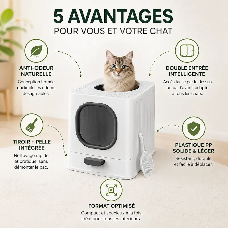 Maison de toilette chat anti odeur - Fini les mauvaises odeurs | OdorFree
