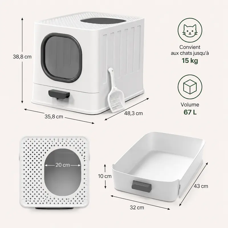 Maison de toilette chat anti odeur - Fini les mauvaises odeurs | OdorFree