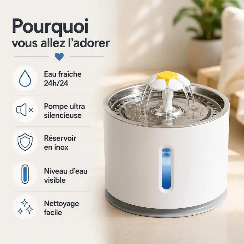 Fontaine à eau design fleur inox - Inox premium | PetalInox