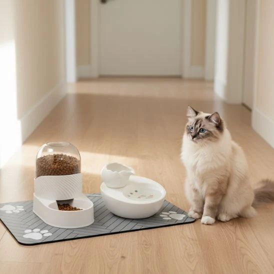 Tapis pour gamelle chat | Stop Salissures