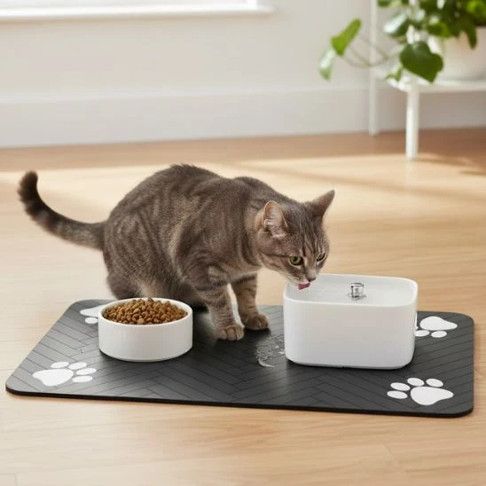 Tapis pour gamelle chat | Stop Salissures