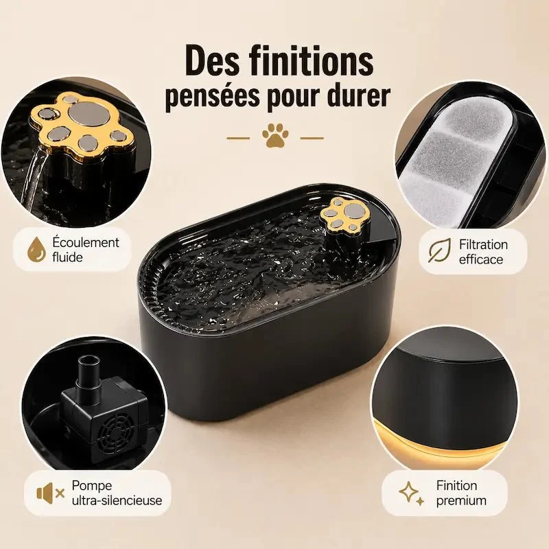 Fontaine à eau chat lumineuse - LED douce | GlowPaws