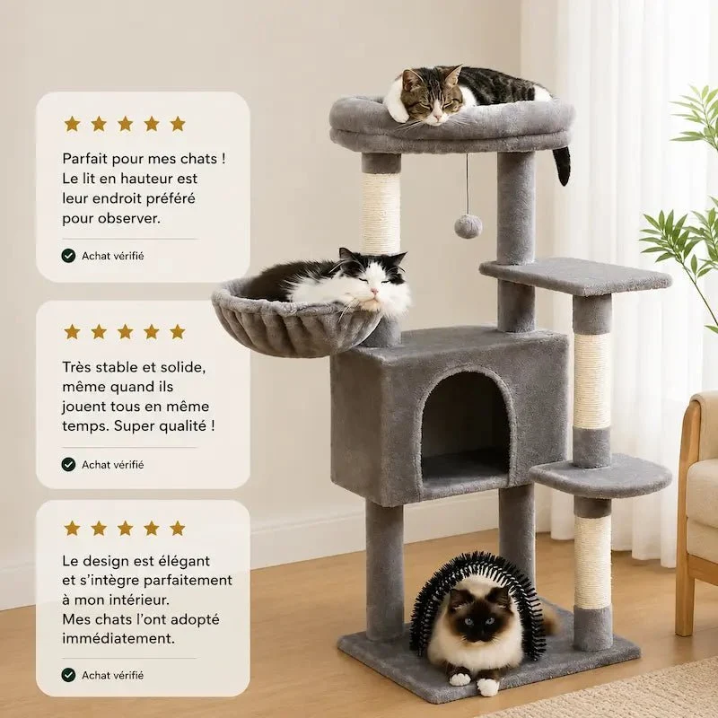 Arbre à chat avec jouet - Stimule & amuse | Furrya