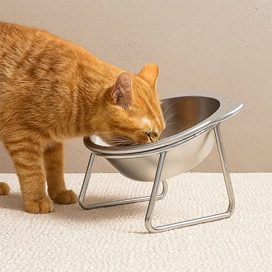 Gamelle pour chat - Surélevée Inox - Kuma