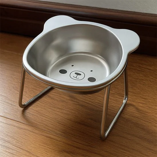 Gamelle pour chat - Surélevée Inox - Kuma