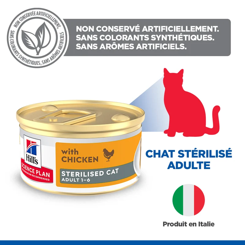Hill's Science Plan Adult Sterilised Mousse Poulet - chat