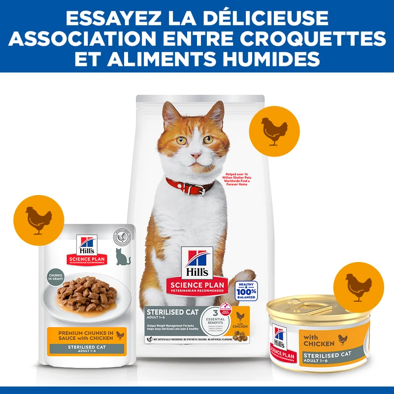 Hill's Science Plan Adult Sterilised Mousse Poulet - chat
