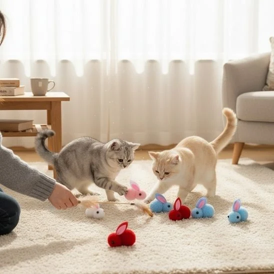 Jouets pour les chats | Lapins Pompons
