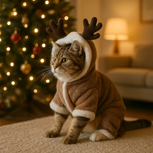Déguisement pour chat - Renne de Noël