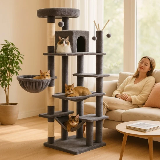 Arbre à chat bois - Cité Féline™