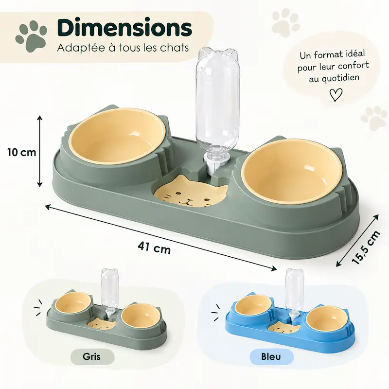 Gamelle pour 2 chats - Anti-conflit | HarmonyFeed