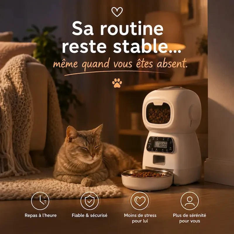 Distributeur croquettes chat programmable – Zéro oubli | FéliTimer