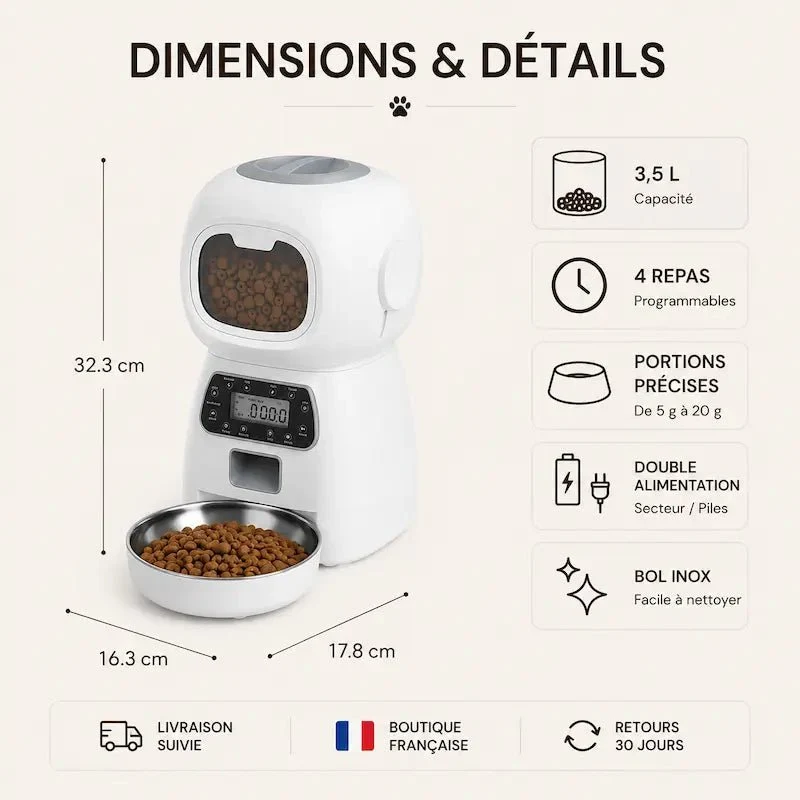 Distributeur croquettes chat programmable – Zéro oubli | FéliTimer