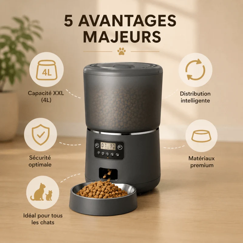 Gamelle automatique chat - Repas réguliers | Croqibox