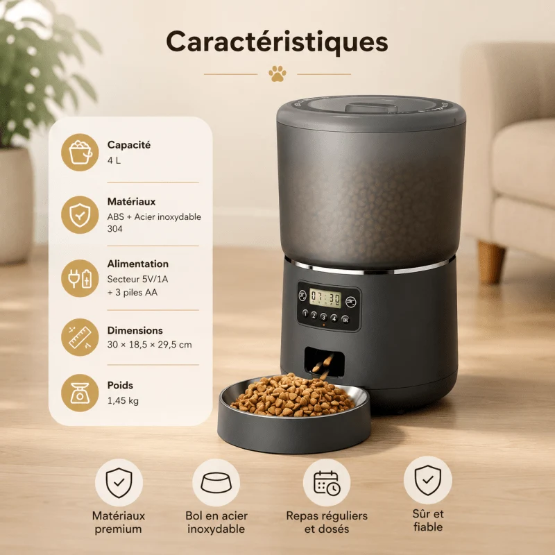 Gamelle automatique chat - Repas réguliers | Croqibox