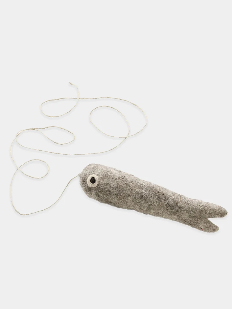 Jouet pour chat en laine - Poisson ficelle gris 🐟 - Hunter stylecats