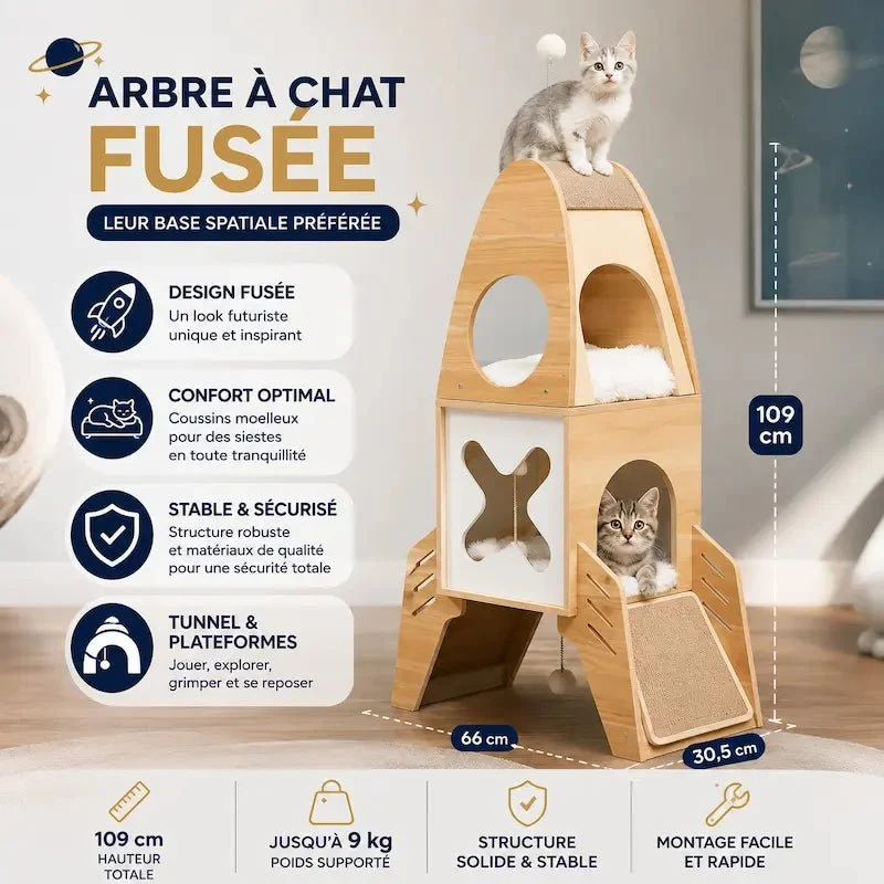 Arbre à chat fusée - Design futuriste | SpacePaw