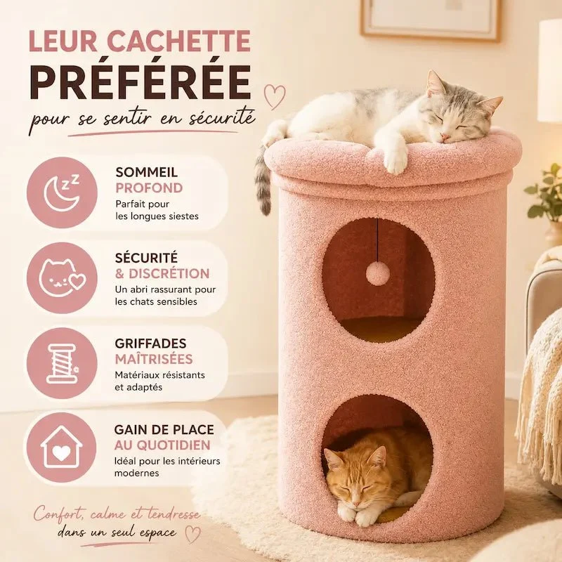 Arbre à chat tonneau - Cachette cosy | Pawbarrel