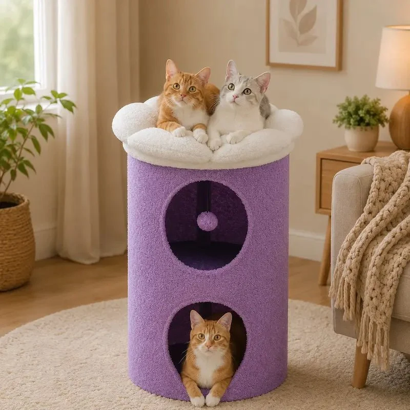 Arbre à chat tonneau - Cachette cosy | Pawbarrel