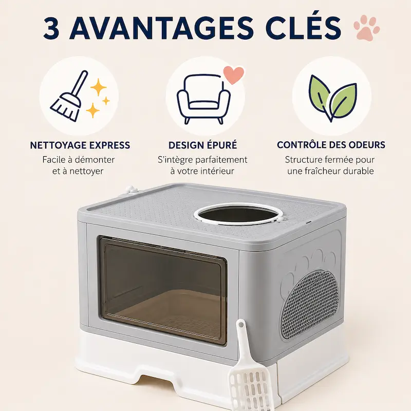 Maison de toilette XXL pour chat - Pratique & anti-odeurs | FéliXL