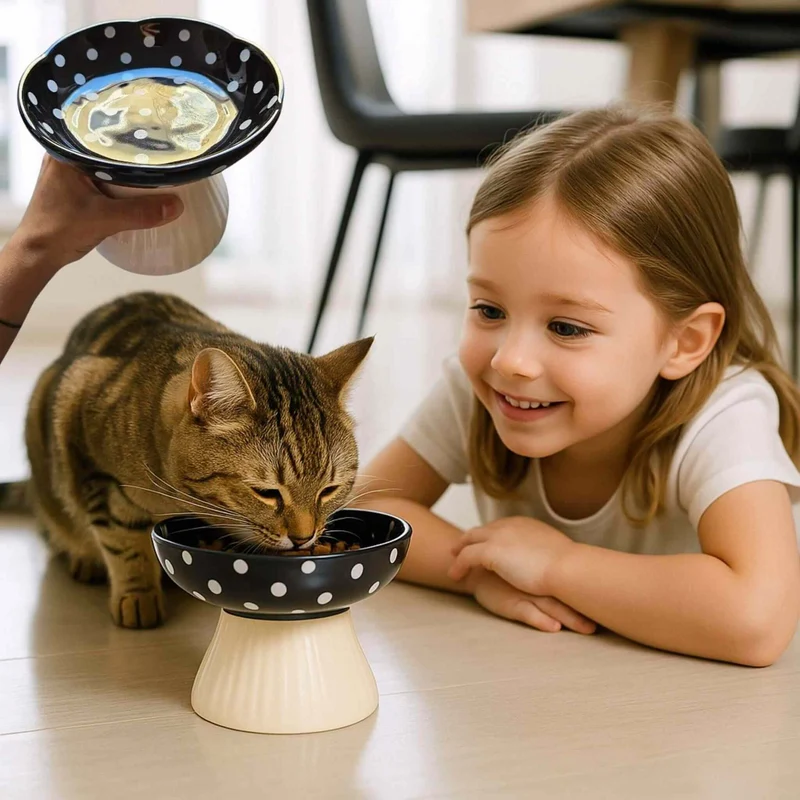 Gamelle chat surélevée champignon