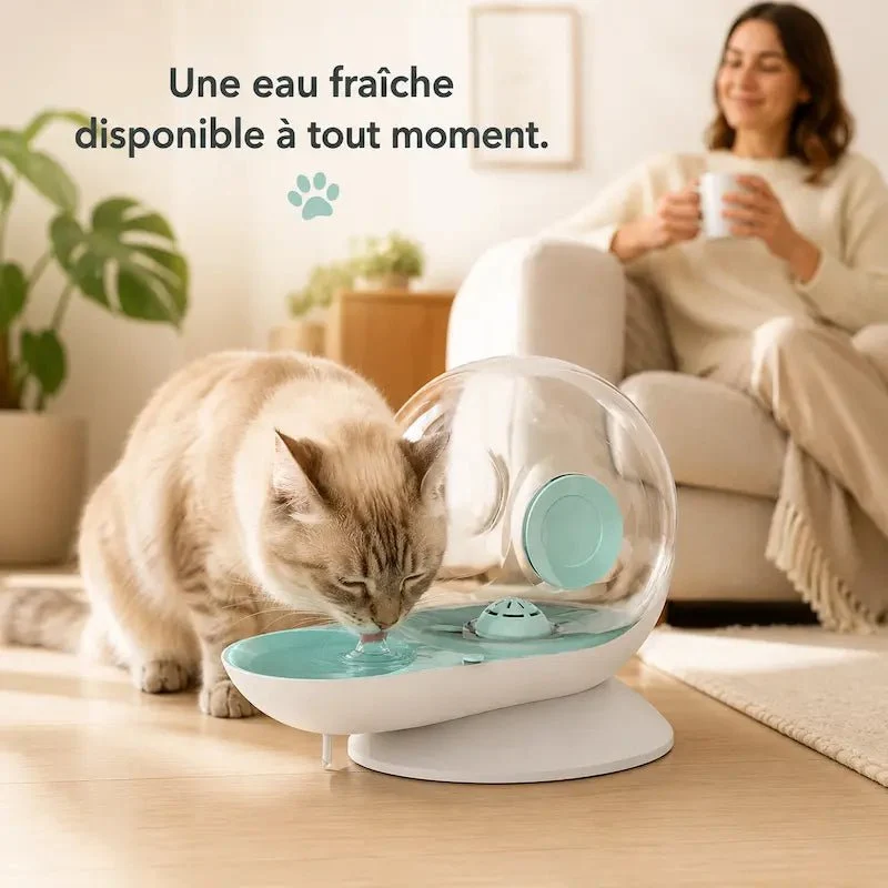 Fontaine à eau chat escargot – Design ludique | SnailFlow