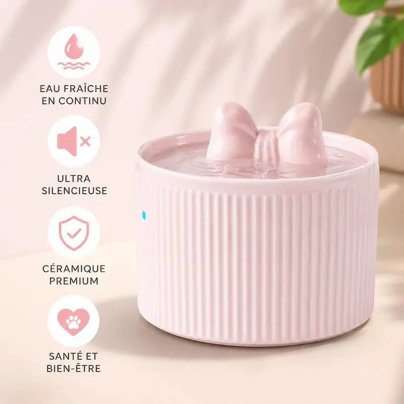 Fontaine à eau chat rose - Design & hydratation | PinkFlow
