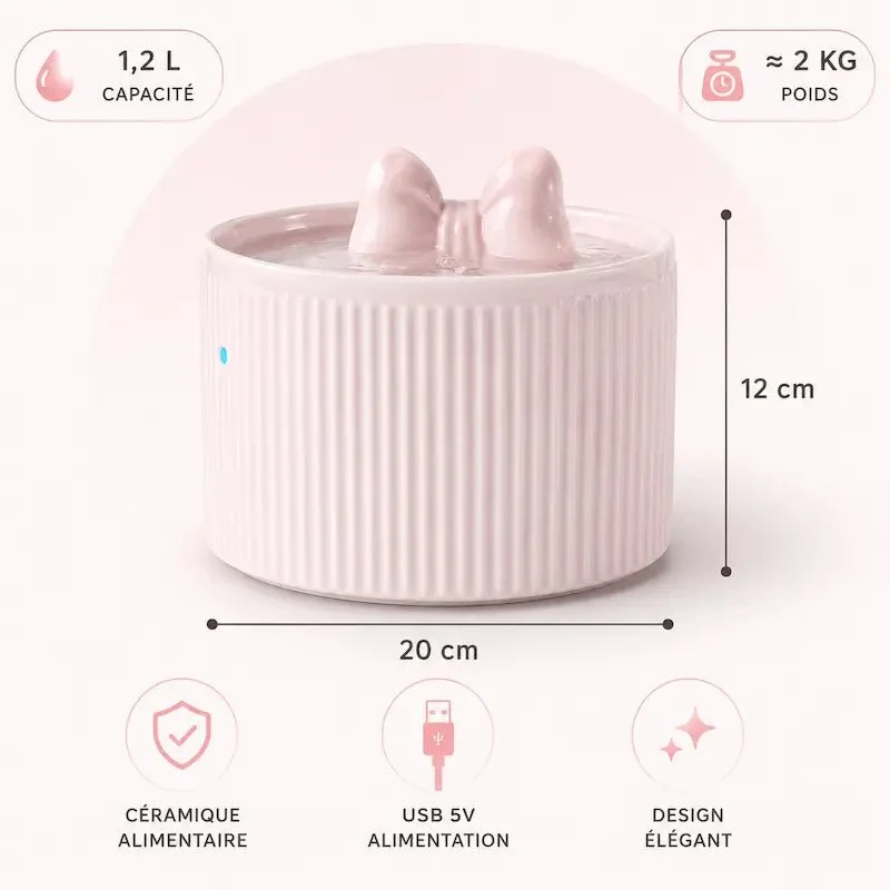 Fontaine à eau chat rose - Design & hydratation | PinkFlow