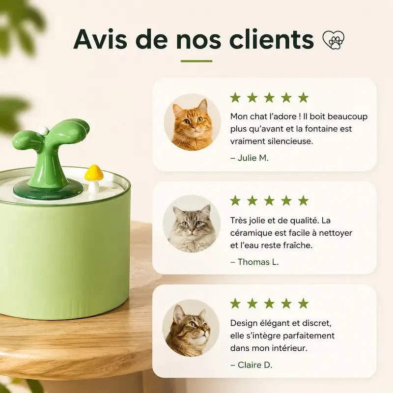 Fontaine à eau pour chat ultra silencieuse céramique | ZenCeram