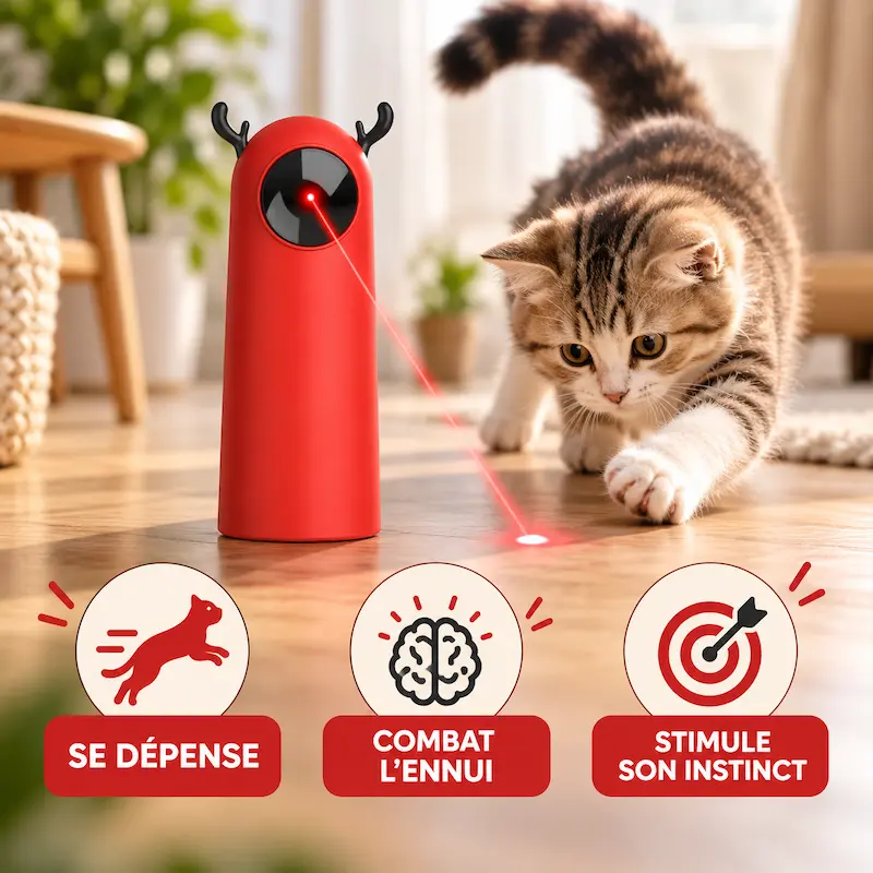 Laser pour chat interactif - Anti-ennui total | FeliBeam