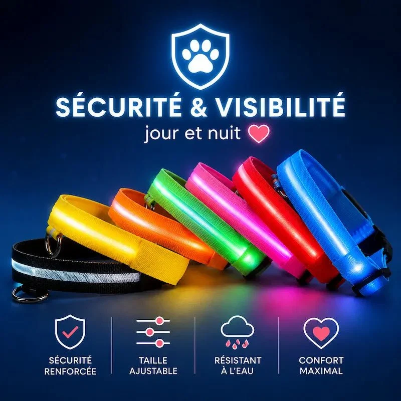 Collier chat lumineux – Visibilité nocturne | GlowCat