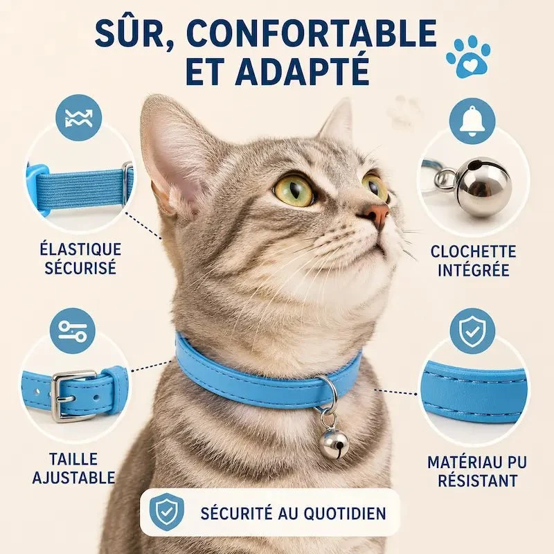 Collier élastique chat – Sécurité flexible | FlexiCat