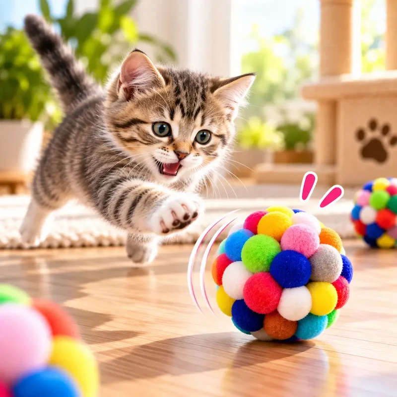 Balle pour chat colorée – Anti-ennui instantané | JoyCat