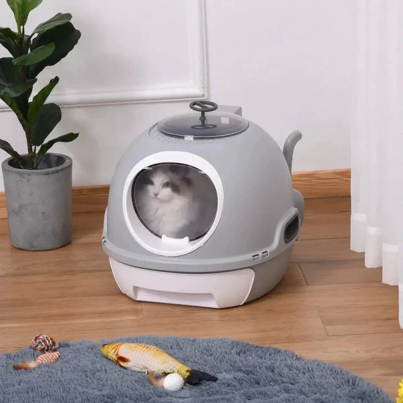Maison de toilette chat avec tiroir - Nettoyage facile | CleanBox