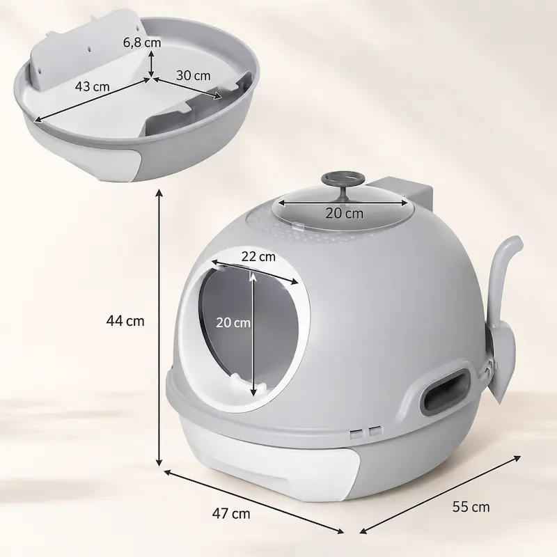Maison de toilette chat avec tiroir - Nettoyage facile | CleanBox