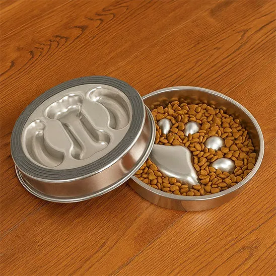 Gamelle anti glouton chat | En acier inoxydable