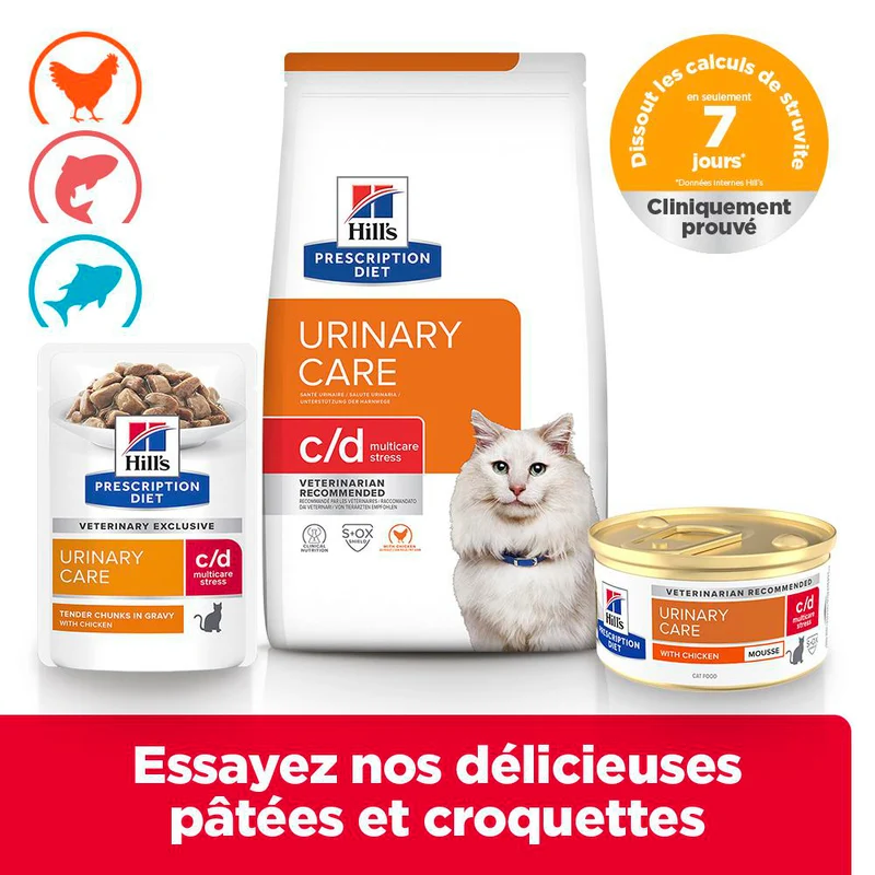 Hill's PRESCRIPTION DIET c/d Urinary Stress Multicare Mousse pour Chat