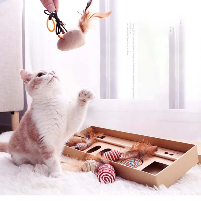 Pack de 7 Jouets pour Chat avec Plumes