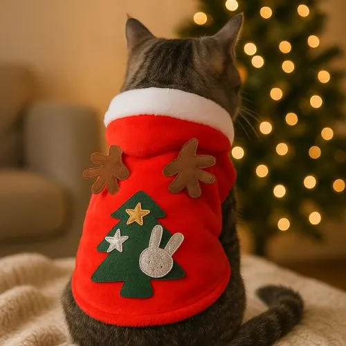 Costume pour chat - Bonhomme de neige
