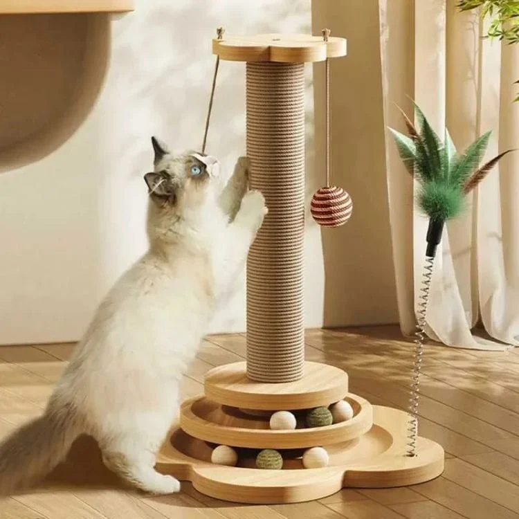 Griffoir pour chat - Poteau sisal avec jouets - PotGriff