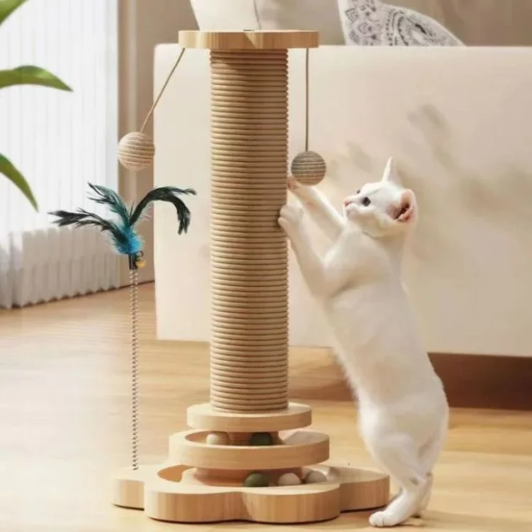 Griffoir pour chat - Poteau sisal avec jouets - PotGriff