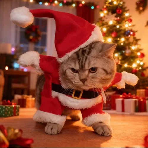Costume pour chat Père Noël
