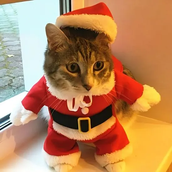Costume pour chat Père Noël