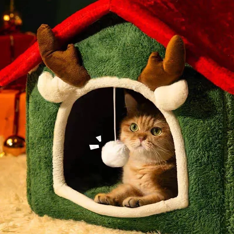 Niche de Noël pour chat